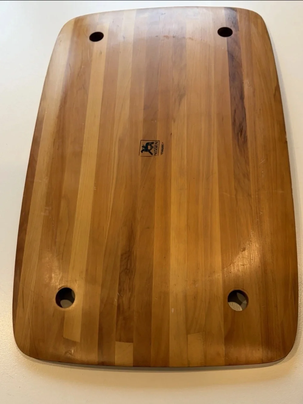 Vintage R Nissen Denmark Teak Cutting Board 22”x13” Mid Century Charcuterie